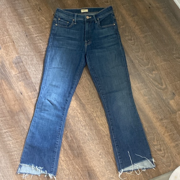 MOTHER INSIDER CROP STEP FRAY IN GIRL CRUSH HI WAISTED ANKLE BOOTCUT RAW HEM - Picture 2 of 15